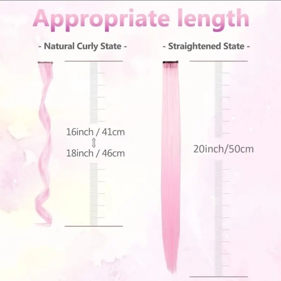 10-Piece Colored Hair Extensions: Curly Wavy Clip-Ins for Girls, Women & Kids - Picture 3 of 3